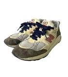 ニューバランス NEW BALANCE M990TA2 WHITE/BLUE スニーカー シューズ ロゴ スエード 27.5cm