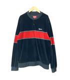 シュプリーム SUPREME 17AW Velour Snap Henley Tシャツ カットソー ベロア M ブラック