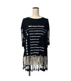 ロゴ フリンジ Tシャツ 半袖 カットソー s62gd0082 s23588 S ブラック
