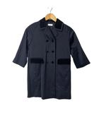 ディオール Dior Dior junior コート ロング丈 ウール ベロア切替 120 ネイビー ■GY06
