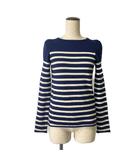 ドゥロワー Drawer 長袖 ニット ボーダー カシミヤ混 2 ネイビー ■GY06