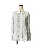 グッチ GUCCI ストライプシャツ ハートソード 長袖 38 スカイブルー ■GY06
