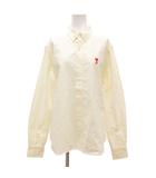 アミ アレクサンドル マテュッシ ami alexandre mattiussi オックスフォードシャツ 36 アイボリー 長袖 ボタンダウンカラー ロゴ刺繍 /JS ■GY42