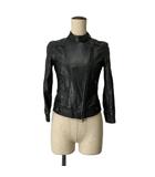 アルマーニエクスチェンジ A/X ARMANI EXCHANGE シープレザー ジャケット ライダース XS ブラック ■GY99