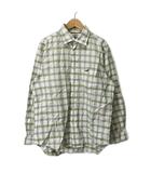 クロコダイル CROCODILE チェックシャツ ボタンダウン 長袖 L グリーン ■GY99