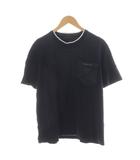 プラダ PRADA トライアングルロゴ Tシャツ カットソー 半袖 クルーネック XL 紺 ネイビー UJN616 /AN36