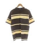 コムデギャルソンオム COMME des GARCONS HOMME AD2023 24SS Tシャツ カットソー 半袖 ボーダー柄 S ベージュ 茶 ブラウン HM-T013 /AN35