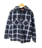 シュプリーム SUPREME 25AW LINEED ZIP HOODED FLANNEL SHIRT フランネル シャツ パーカー ブルゾン チェック S ブルー ブラック