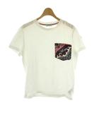 モンクレール MONCLER MAGLIA T-SHIRT Tシャツ S 白 ホワイト ペイズリー柄 半袖 ポケット カットソー C-SCOM-19-18924 /PP ■GY01
