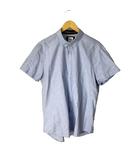 ザラ ZARA シャツ ボタンダウン ドット 半袖 XL スカイブルー