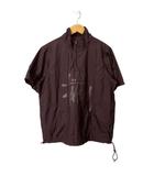 ステューシー STUSSY NYLON WARM UP SHELL SHIRT ナイロンシャツ 半袖 S ボルドー ■GY06