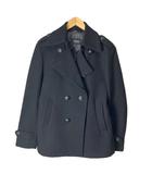 バーバリーブラックレーベル BURBERRY BLACK LABEL Pコート ジャケット ウール ショート丈 裏地チェック L ブラック