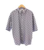 シャリーフ SHAREEF DOT PT S/S SHIRTS ドットプリントショートスリーブシャツ カジュアル 半袖 レギュラーカラー バイカラー 1 グレー 黒 ブラック タグ付き 23533008 /BB