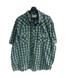 ラングラー WRANGLER チェックシャツ 半袖 ランチャーシャツ グリーン ■GY06