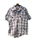 ラングラー WRANGLER チェックシャツ 半袖 ビッグサイズ 2XL ブル- ■GY06