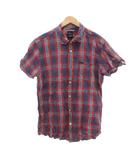 ルーカ RVCA チェックシャツ ビッグサイズ 半袖 XL レッド パープル ■GY06 /TQ