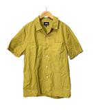 ステューシー STUSSY オープンカラーシャツ 開襟シャツ 半袖 S イエロー