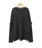 エンボスロゴスウェット トレーナー クルーネック 立体ロゴ XL ブラック