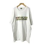 ステューシー STUSSY プリントTシャツ カットソー クルーネック 半袖 L ホワイト