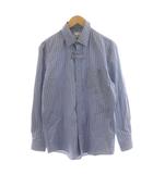 バーバリー BURBERRY シャツ 長袖 ストライプ柄 ネクタイ付き コットン 39 水色 ライトブルー 4549281 /AN55