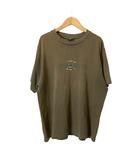 ヴィンテージ 紺タグスカルプリントTシャツ フェード カットソー 半袖 USA製 L ブラウン