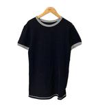 Tシャツ カットソー クルーネック 半袖 ブラック ■IB0101