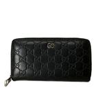 グッチ GUCCI グッチシマ ラウンドファスナー ウォレット 長財布 ブラック 473928