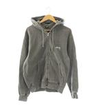 SMOOTH STOCK ZIP HOODIE PIGMENT DYED スムースストックジップフーディーピグメントダイ パーカー スウェット ロゴ ワンポイント M グレー 1975021 /BB