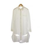 メゾンマルジェラ Maison Margiela 白タグ カッティングデザイン 変形 シャツ ブラウス 長袖 S 白 S29DL0141 /BM