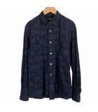 エポカ ウォモ EPOCA UOMO 総柄シャツ トップス 長袖 紺 ネイビー 44 S相当