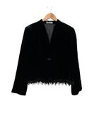 ミラショーン mila schon フォーマルジャケット 光沢 装飾フリンジ ビーズ ベルベット ブラック サイズ42 LL相当