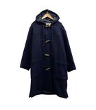 パパス Papas ロングダッフルコート 木製トグル ネイビー サイズM