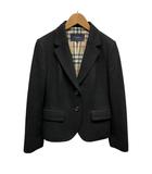 バーバリー ロンドン BURBERRY LONDON アンゴラ混 ウールテーラードジャケット ノバチェック 40 Lサイズ相当 ブラック
