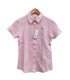 ラコステ LACOSTE タグ付き 半袖ポロシャツ 前開きボタン 透かし編み ピンク サイズ40 M相当