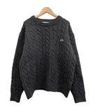 フリークスストア FREAKS STORE ケーブル編みセーター 毛100% 刺繍ロゴ付き ダークグレー サイズM