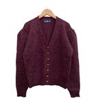 ラルフローレン RALPH LAUREN ウールVネックカーディガン 肩先パフスリーブ パープル系 サイズM