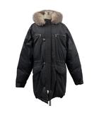 ダンヒル dunhill ダウン100% ブルーフォックスファー ダウンジャケット ダウンコート パウダーガード ブラック 黒 XL 保存袋付き