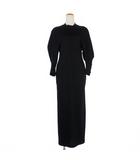 マメクロゴウチ  Mame Kurogouchi 23AW コットンジャージー ドレス ワンピース バルーンスリーブ 1 黒 ブラック MM23PF-JS735