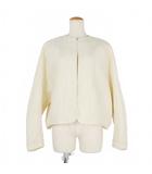 マメクロゴウチ  Mame Kurogouchi 23AW Floral Quilted Silk Jacket フローラル キルティング ジャケット シルク ノーカラー 1 白 ホワイト MM23PF-JK720