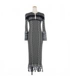 マメクロゴウチ  Mame Kurogouchi 20SS ジャガードニット ドレス ワンピース 長袖 1 黒 ブラック MM20SS-KN072