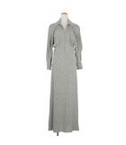 マメクロゴウチ  Mame Kurogouchi 22AW ストライプ ジャガード ドレス ワンピース 2 グレー MM22FW-DR01