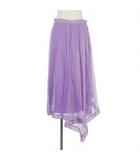 グッチ GUCCI 20SS オーガンジー シルク ロングスカート 42 紫 パープル 617407