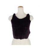 90s fur bustier 白タグ ファートップス ビスチェ ベスト 38 ボルドー