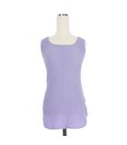 マメクロゴウチ  Mame Kurogouchi 24SS Shirring Jersey Jacquard Sleeveless Top ノースリーブカットソー タンクトップ 2 パープル 紫 MM24SS-JS015