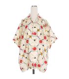 メゾンエウレカ MAISON EUREKA 50S BOWLING SILK SHIRT ボーリング シルクシャツ ブラウス 半袖 オープンカラー S アイボリー