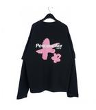オーエーエムシー OAMC ピースメーカー ペイント ダブル レイヤード Tシャツ カットソー 長袖 S 黒 PCM1OT05NJE003099
