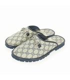 グッチ GUCCI GGスプリーム ホースビット スリッパ ローファー 靴  6 ネイビー 紺 694249