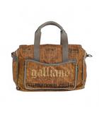 ジョンガリアーノ JOHN GALLIANO ニュースペーパー コーティング ハンドバッグ トートバッグ 茶 ブラウン