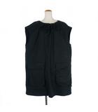 エムエムシックス メゾンマルジェラ MM6 Maison Margiela 24AW ギャザーワンピース ノースリーブ ベスト カットソー 38 ブラック 黒 S52DA0026 国内正規