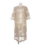 マウリッツィオペコラーロ MAURIZIO PECORARO レースカーディガンロング丈 半袖 ベージュ